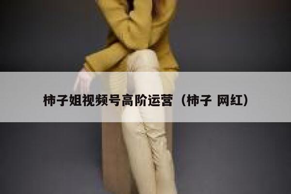 柿子姐视频号高阶运营（柿子 网红）