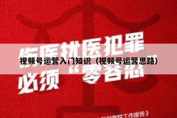 视频号运营入门知识（视频号运营思路）