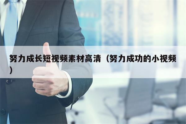努力成长短视频素材高清（努力成功的小视频）