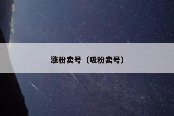 涨粉卖号（吸粉卖号）