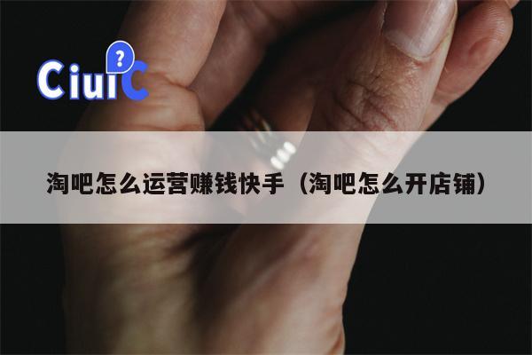 淘吧怎么运营赚钱快手（淘吧怎么开店铺）