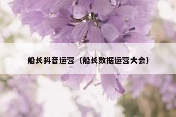 船长抖音运营（船长数据运营大会）