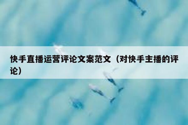 快手直播运营评论文案范文（对快手主播的评论）
