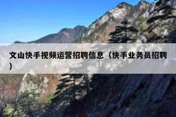 详细阅读:文山快手视频运营招聘信息(快手业务员招聘) 文山快手视频运营招聘信息(快手业务员招聘)
