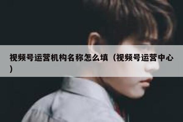 视频号运营机构名称怎么填（视频号运营中心）
