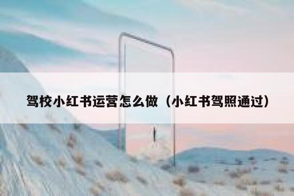 驾校小红书运营怎么做（小红书驾照通过）