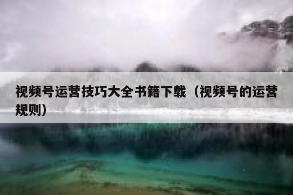 视频号运营技巧大全书籍下载（视频号的运营规则）