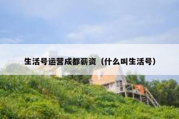 生活号运营成都薪资（什么叫生活号）