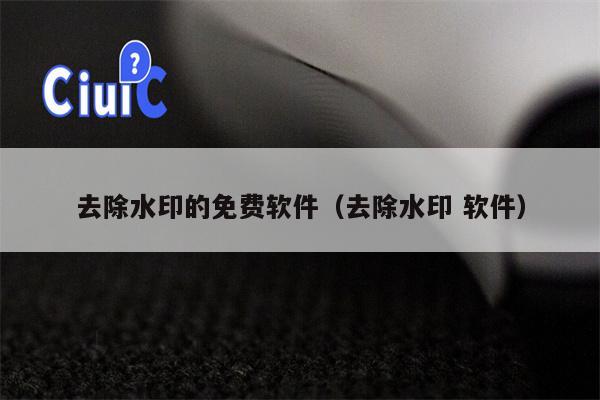 去除水印的免费软件（去除水印 软件）