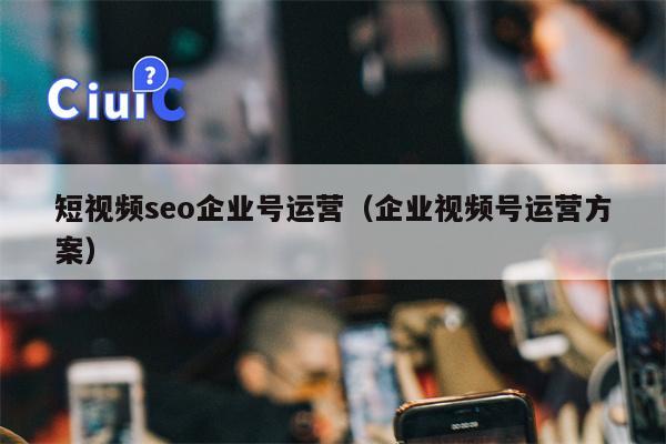 短视频seo企业号运营（企业视频号运营方案）