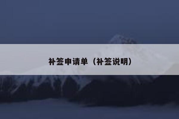 补签申请单（补签说明）