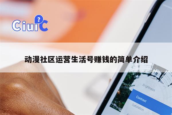 动漫社区运营生活号赚钱的简单介绍