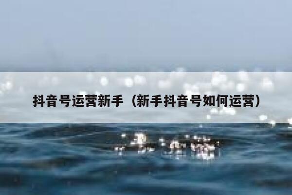 详细阅读:抖音号运营新手(新手抖音号如何运营) 抖音号运营新手(新手抖音号如何运营)