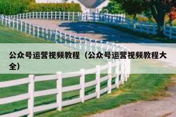 公众号运营视频教程（公众号运营视频教程大全）