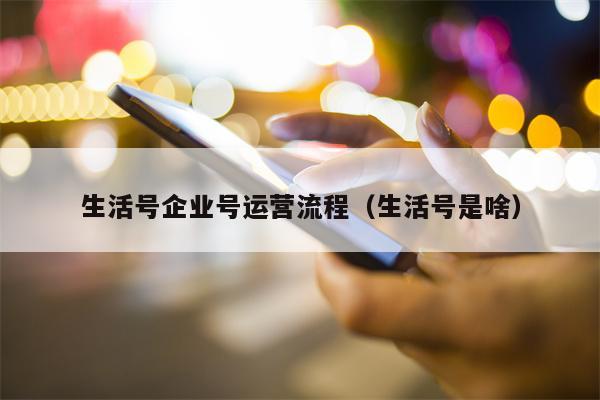 生活号企业号运营流程（生活号是啥）