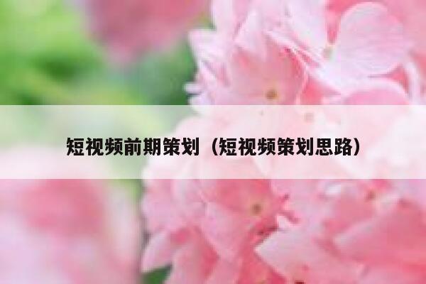 短视频前期策划（短视频策划思路）