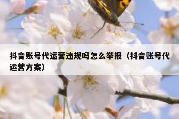 抖音账号代运营违规吗怎么举报（抖音账号代运营方案）
